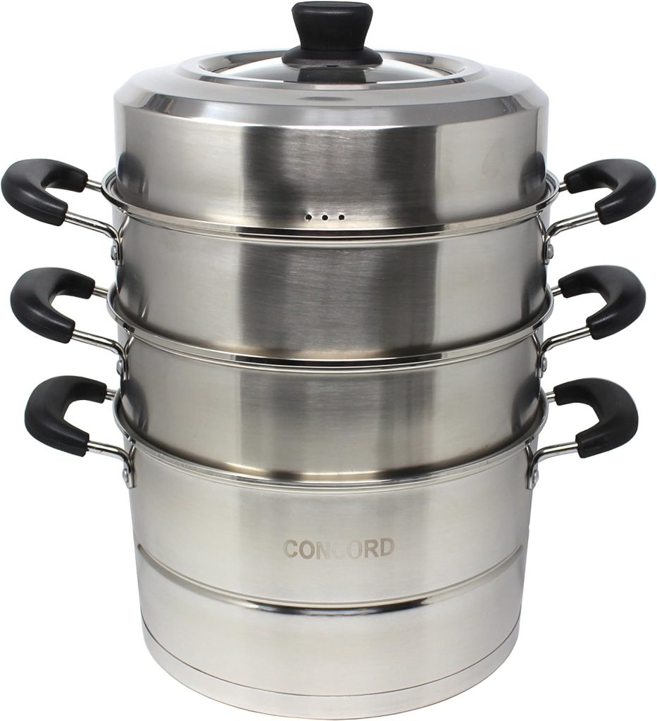 CONCORD 3 Tier Premium Stainless Steel Steamer Set (32 CM)