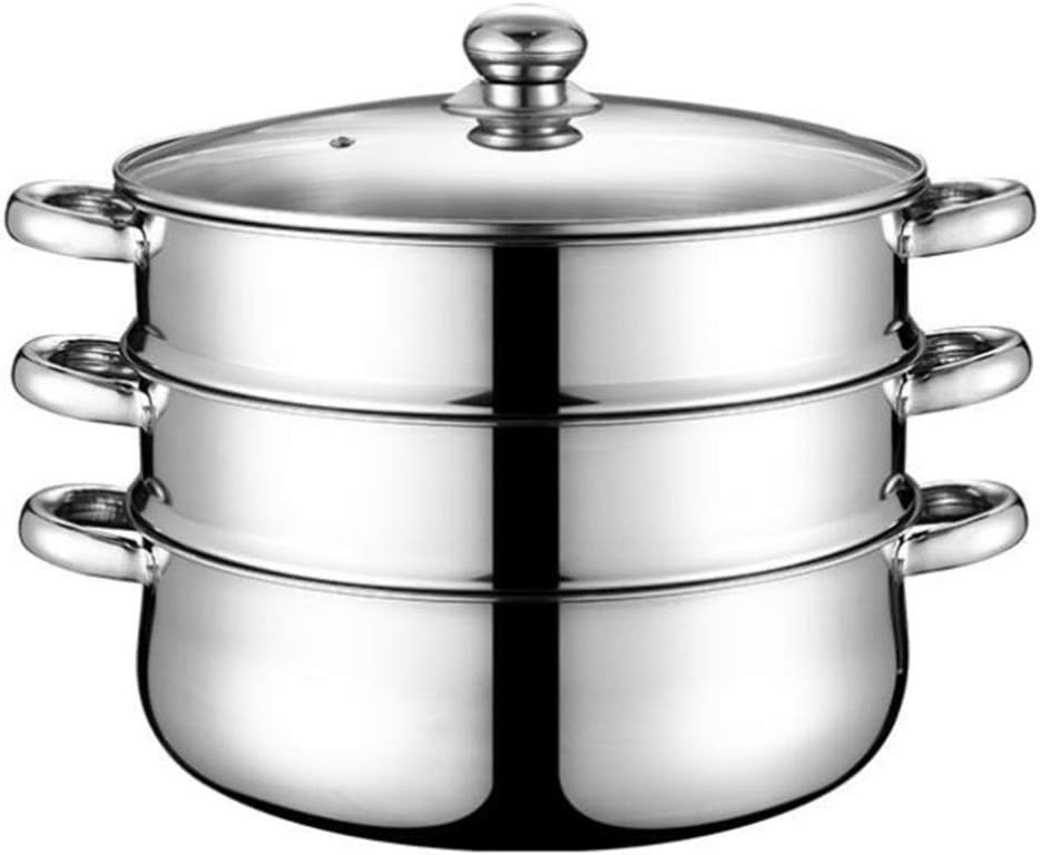 DOITOOL 3 Tier Steamer Pot Stainless Steel, 12.5 Inch Stainless Steel Steamer for Cooking, Steaming Pot Cookware