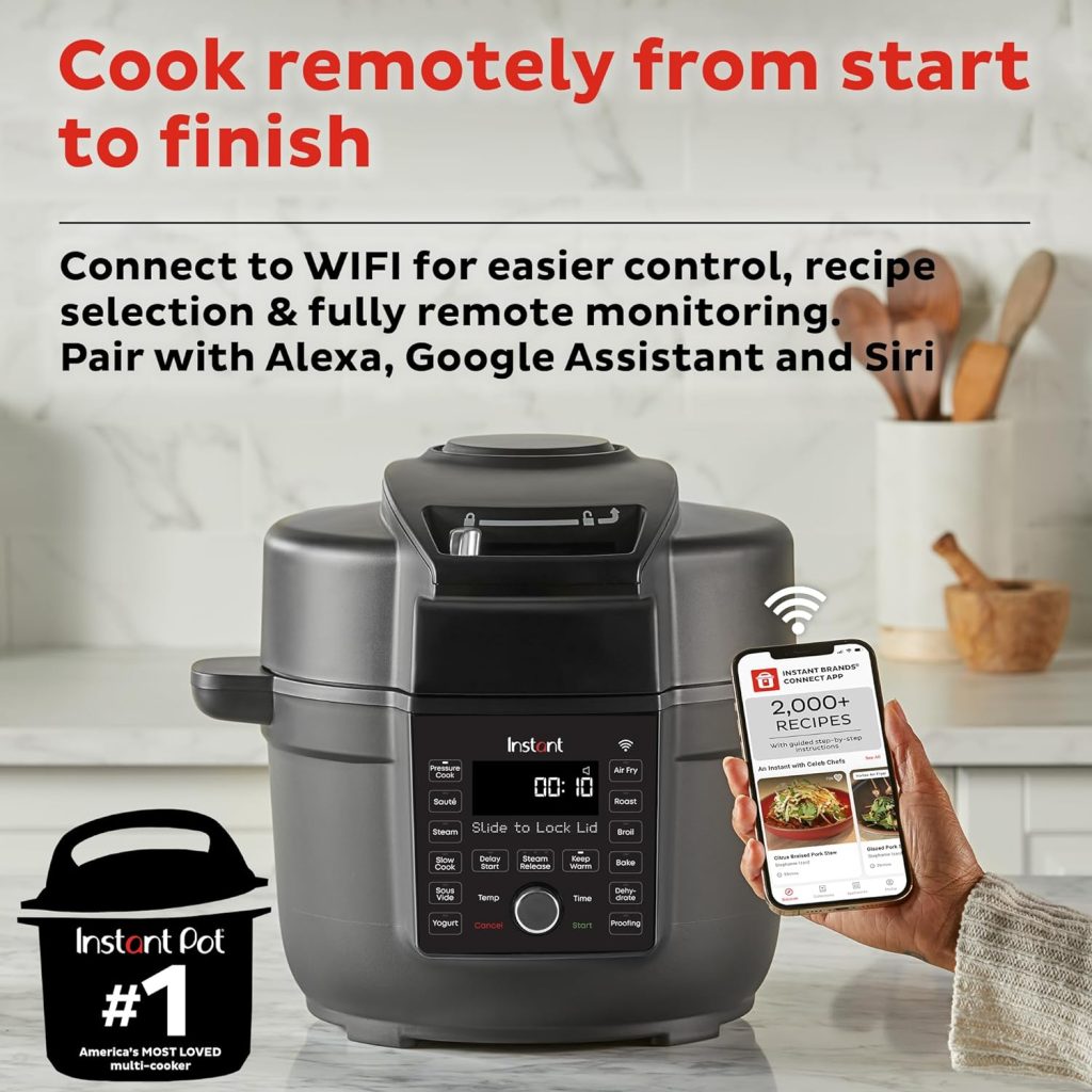 Instant Pot Duo Plus, 6-Quart Whisper Quiet 9-in-1 Electric Pressure Cooker, Slow Rice Steamer, Sauté, Yogurt Maker, Warmer  Sterilizer, Free App with 800+ Recipes, Stainless Steel