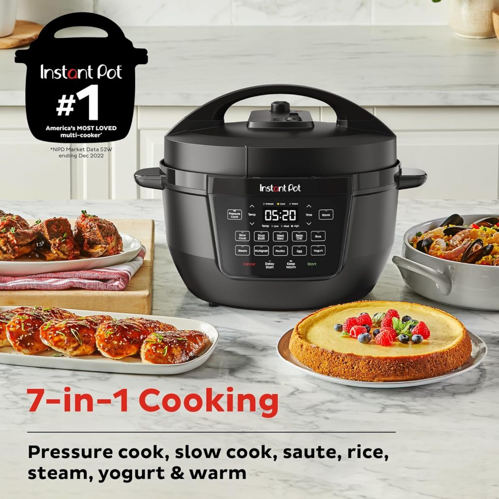 Instant Pot RIO, 7-in-1 Electric Multi-Cooker, Pressure Cooker, Slow Cooker, Rice Cooker, Steamer, Sauté, Yogurt Maker,  Warmer, Includes App With Over 800 Recipes, 6 Quart