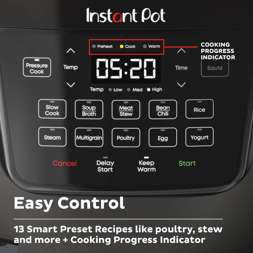 Instant Pot RIO, 7-in-1 Electric Multi-Cooker, Pressure Cooker, Slow Cooker, Rice Cooker, Steamer, Sauté, Yogurt Maker,  Warmer, Includes App With Over 800 Recipes, 6 Quart