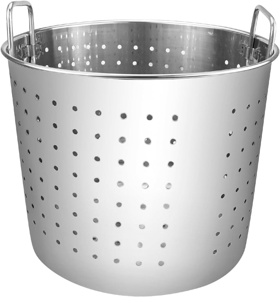 LNQ LUNIQI Stock Pot Steamer Basket Stainless Steel Insert Seafood Boil Pot Deep Fryer Basket with Handle for Home Restaurant Kitchen