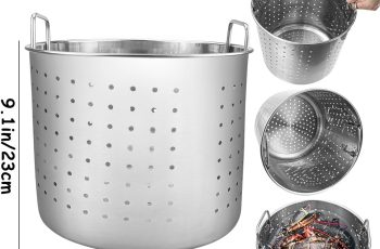 LNQ LUNIQI Stock Pot Steamer Basket Stainless Steel Insert Seafood Boil Pot Deep Fryer Basket with Handle Review