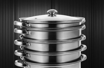Operitacx Steamer Pot Stainless Steel Stock Pot Soup Pot Saucepot 5 Tier Pasta Pot Cooker Pot Kitchen Steaming Cookware with Lid for Steaming Vegetable Dumpling (10.7×12.1 inch) review