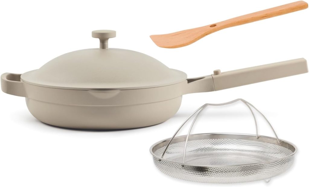 Our Place Always Pan 2.0-10.5-Inch Nonstick, Toxin-Free Ceramic Cookware | Versatile Frying Pan, Skillet, Saute Pan | Stainless Steel Handle | Oven Safe | Lightweight Aluminum Body | Steam