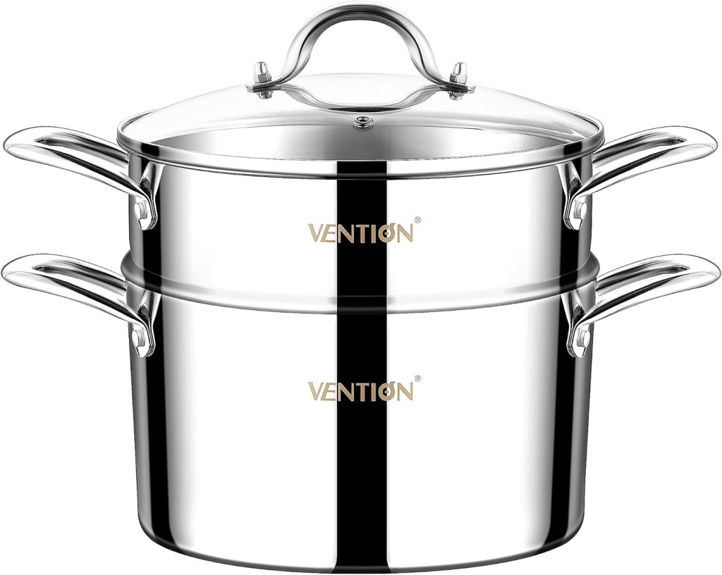 VENTION Induction Steamer Pot for Cooking, Vegetable Steamer, 3-Ply Stainless Steel Steamer, 10.4 Inch