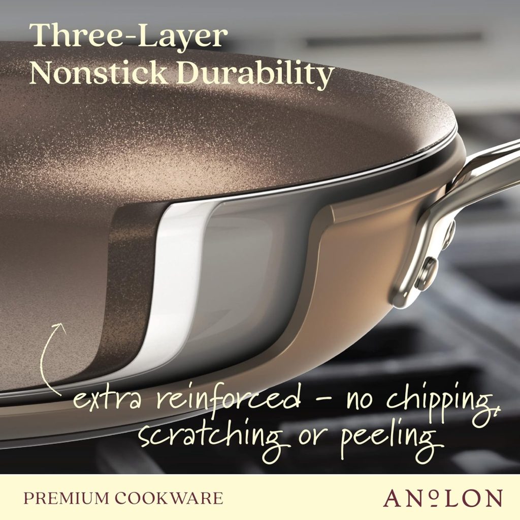 Anolon Ascend Hard Anodized Nonstick Frying Pan/Skillet - Good for All Stovetops (Gas, Glass Top, Electric  Induction), Dishwasher  Oven Safe with Stainless Steel Handle, 12 Inch - Bronze