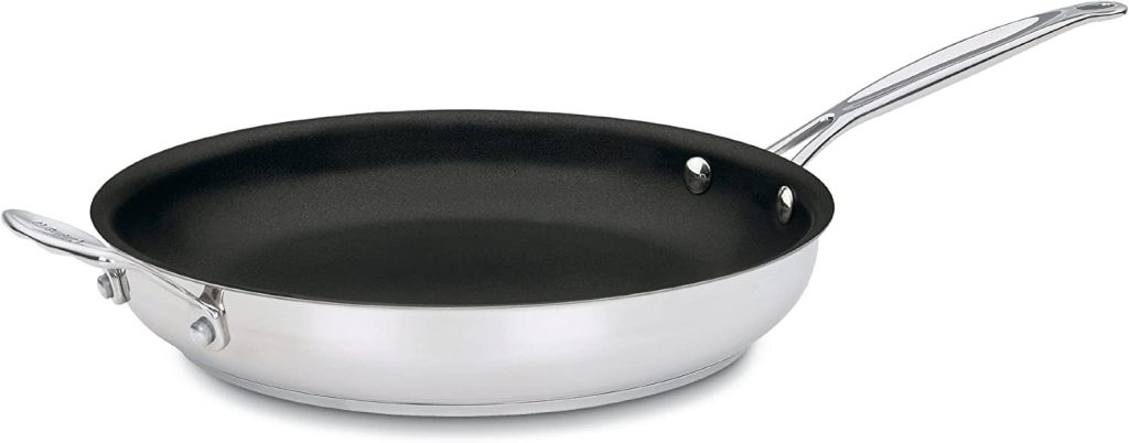 Cuisinart 722-30HNS Chefs Classic Stainless Nonstick 12-Inch Open Skillet with Helper Handle
