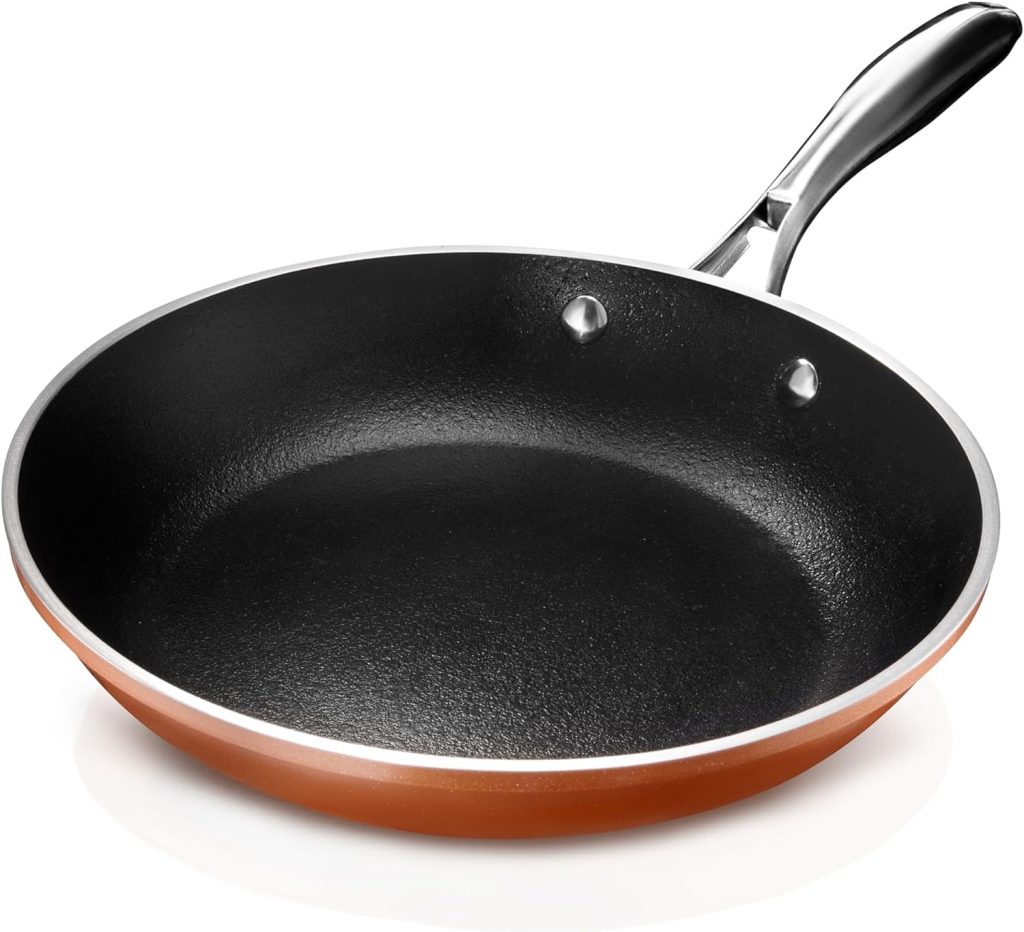 GOTHAM STEEL 12 Inch Non Stick Frying Pans Nonstick Frying Pan, Nonstick Pan, Cooking Pan, Nonstick Skillet, Cooking Pan, Non Stick Pan, Oven Safe Copper Pan for Cooking, Dishwasher Safe