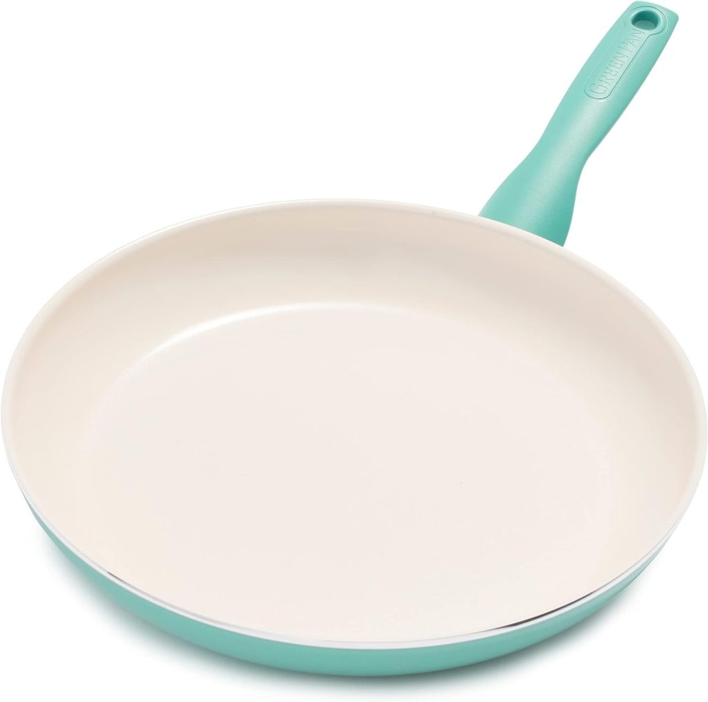 GreenPan Rio Healthy Ceramic Nonstick 12 Frying Pan Skillet, PFAS-Free, Dishwasher Safe, Turquoise
