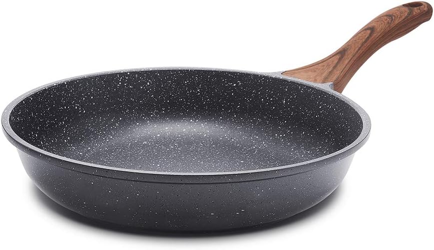 SENSARTE Nonstick Frying Pan Skillet, Swiss Granite Coating Omelette Pan, Healthy Stone Cookware Chefs Pan, PFOA Free (8/9.5/10/11/12.5 Inch) (9.5 Inch)