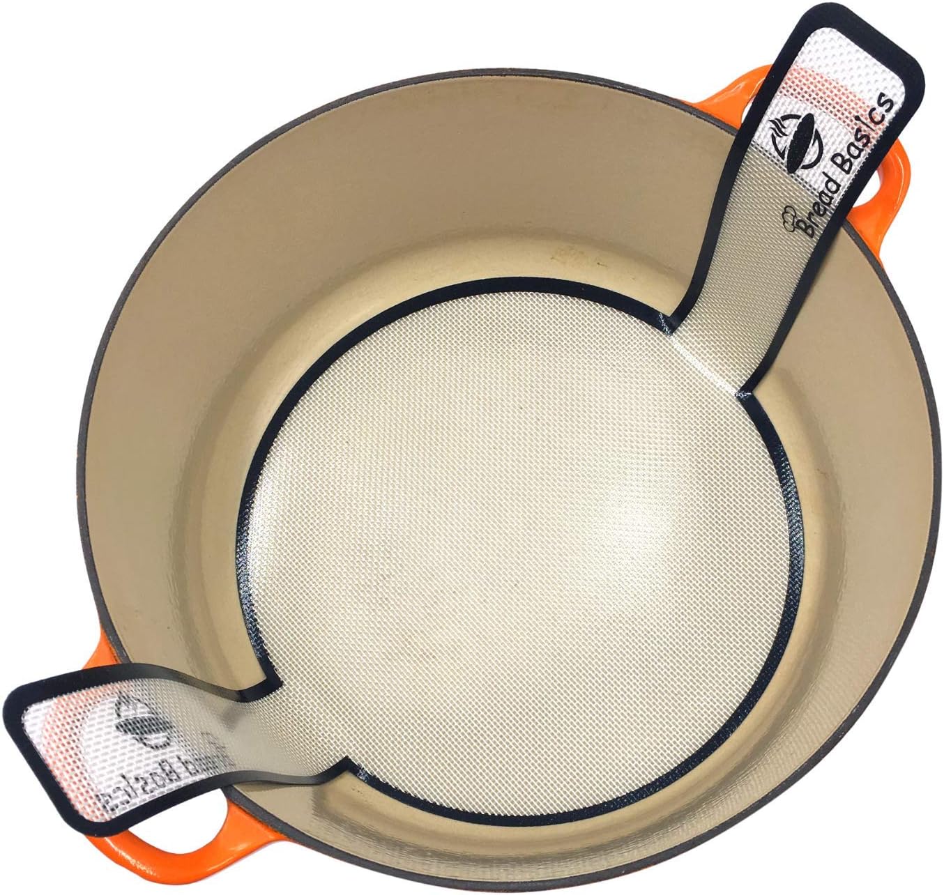 Bread Basics Silicone Baking Mat for Dutch Oven Bread Baking w/Storage Band - Long Handles for Gentler  Safer Transfer of Dough - Easy to Clean - Eco-Friendly Alternative for Parchment Paper - 8.3