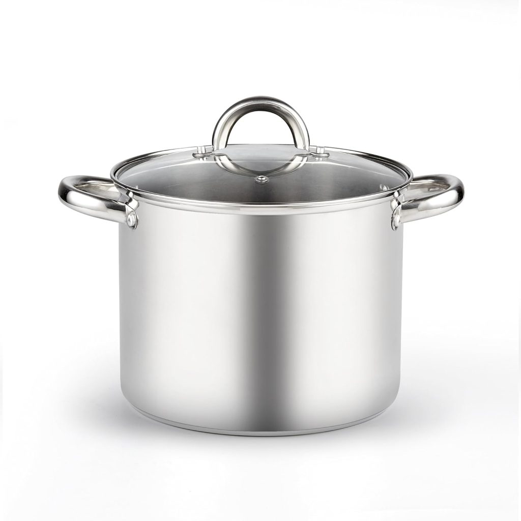 Cook N Home Stock Pot with Lid, Basics Stainless Steel Casserole Stockpots, 5-Quart