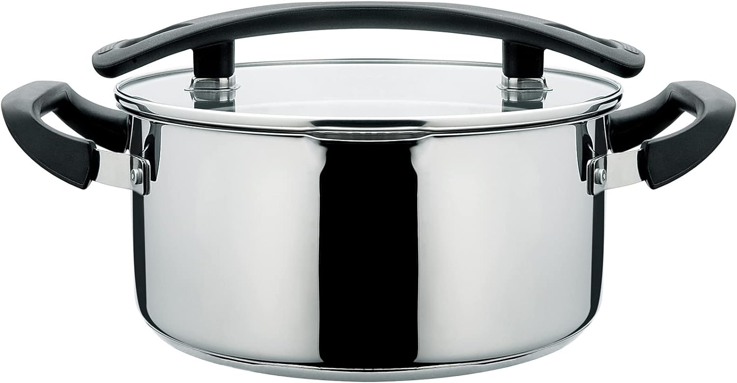 Cyrder Stainless Steel Pasta Pot- Induction Pasta Pot with Strainer, Easy Stain Perfect for Single and Couple, Dishwasher Safe, 3 Quart