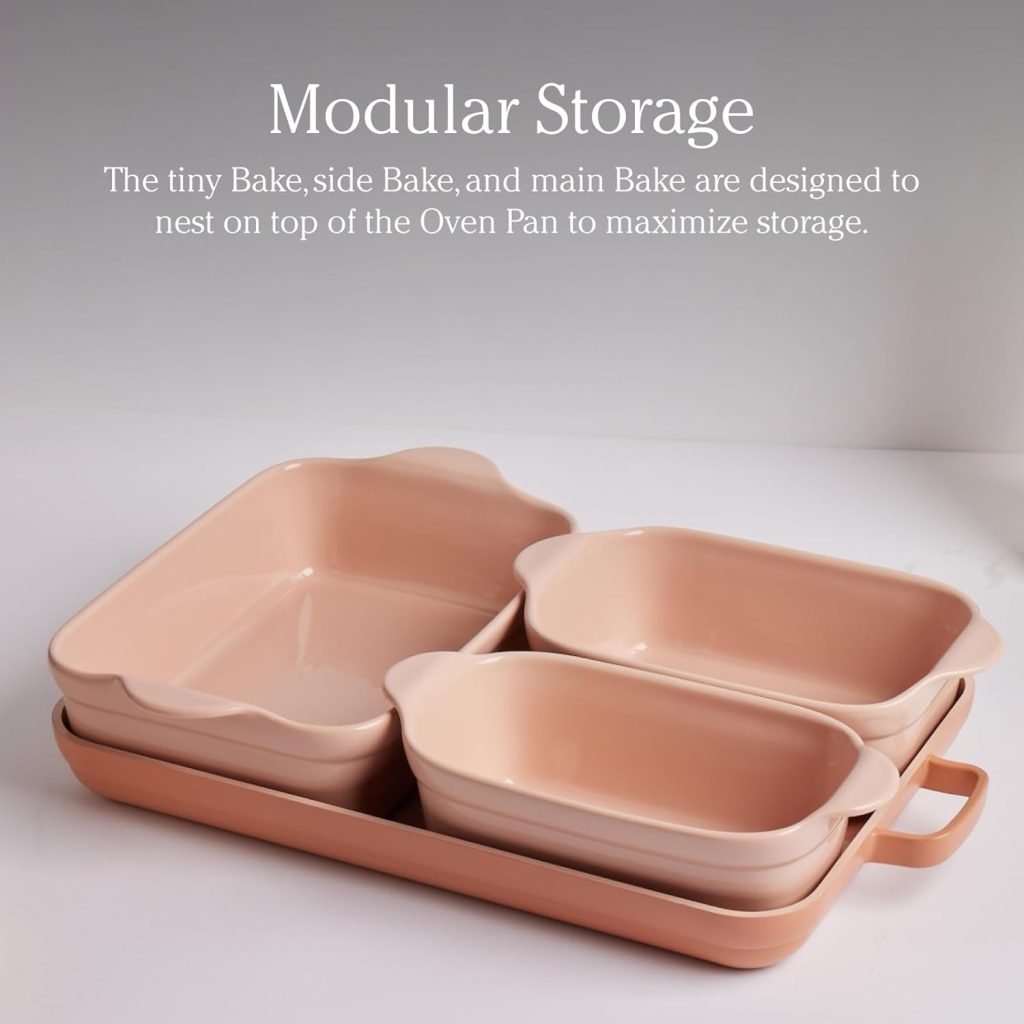 Our Place Ovenware Set | 5-Piece Nonstick, Toxin-Free, Ceramic, Stoneware Set with Oven Pan, Bakers,  Oven Mat | Space-Saving Nesting Design | Oven-Safe | Bake, Roast, Griddle and more | Char