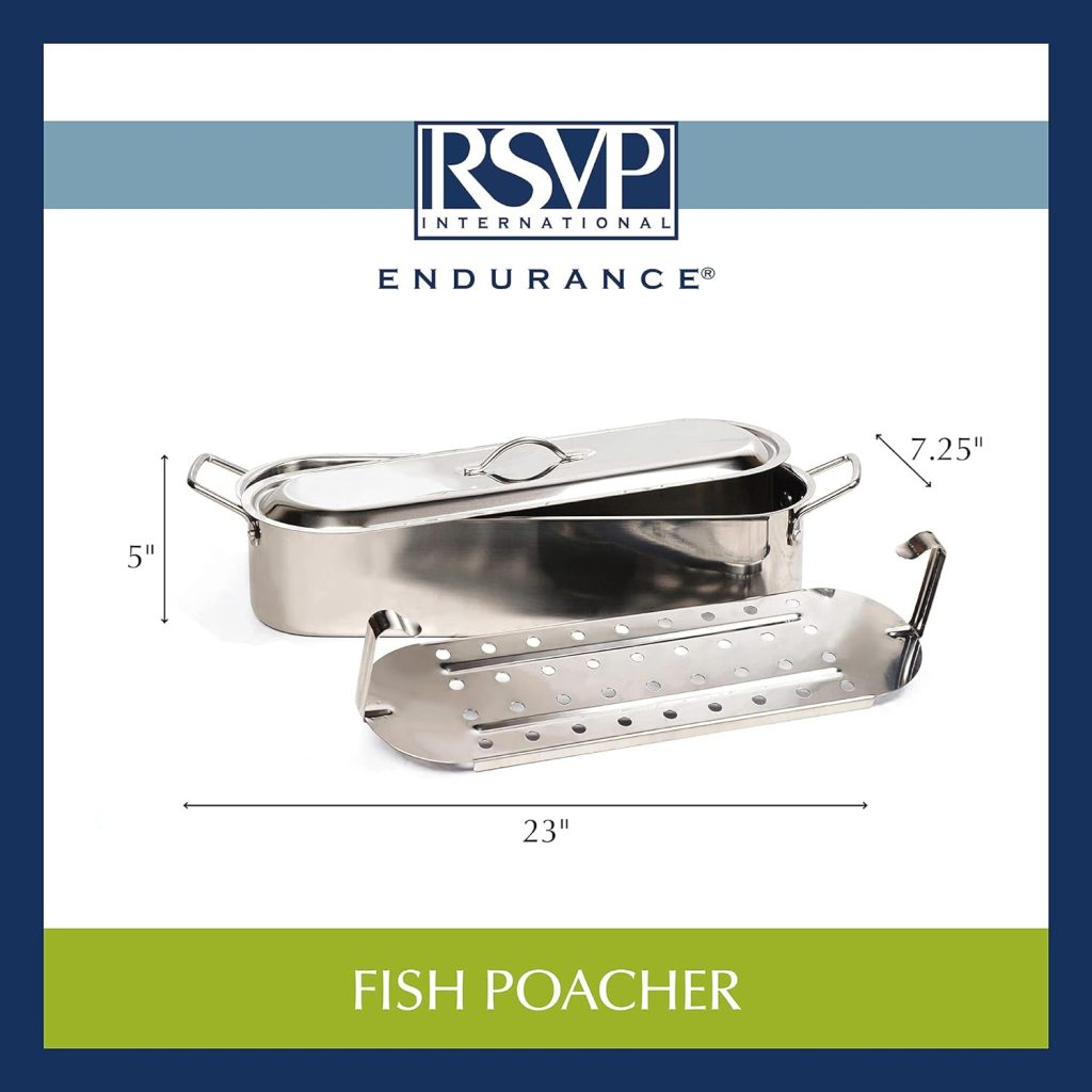 RSVP International Endurance Collection Fish Poaching Set, 18 inch, Stainless Steel