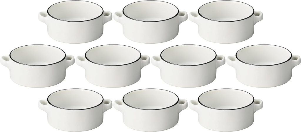 Set of 10, Colore W Two-Handed Soup Gratin [6.2 x 4.7 x 2.0 inches (15.7 x 11.9 x 5 cm)] [Gratin