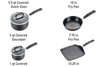 T-fal Signature Nonstick Cookware Set 12 Piece Oven Safe 350F Pots and Pans, Dishwasher Safe Black Review