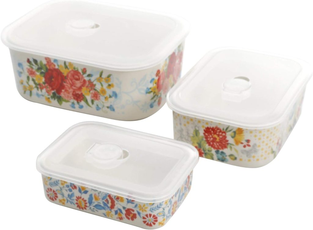 The Pioneer Woman Sweet Rose Nesting Baker Set with Lids