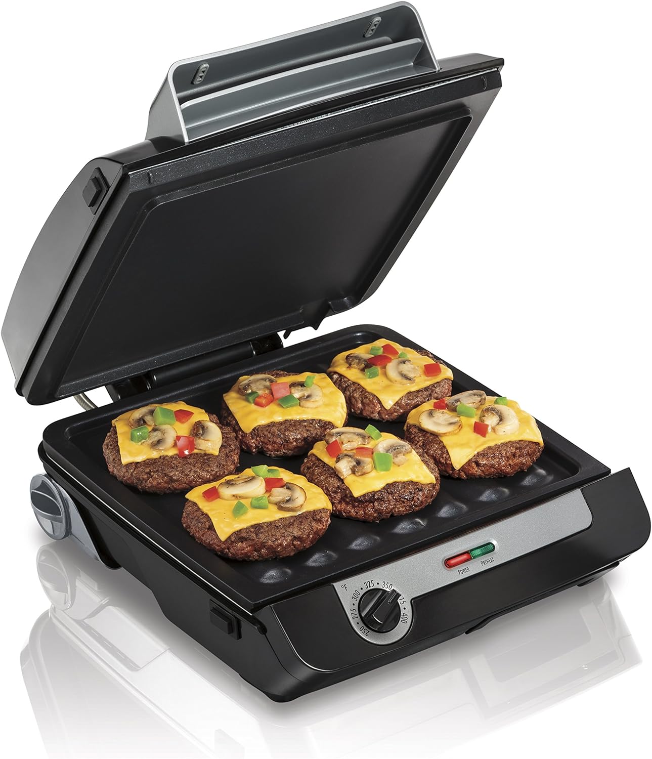 Hamilton Beach 4-in-1 Indoor Grill  Electric Griddle Combo with Bacon Cooker + Hamilton Beach Portable 7 Quart Programmable Slow Cooker