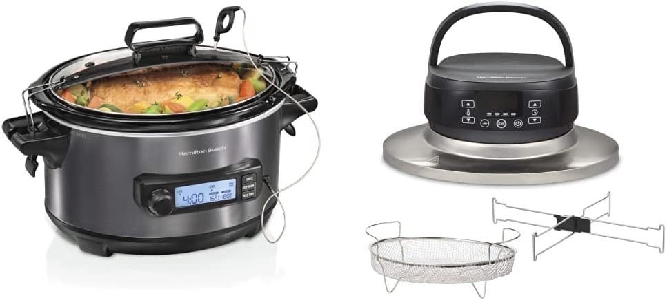 Hamilton Beach 6 Quart Programmable Slow Cooker with Air Fry Lid Accessory (33602)