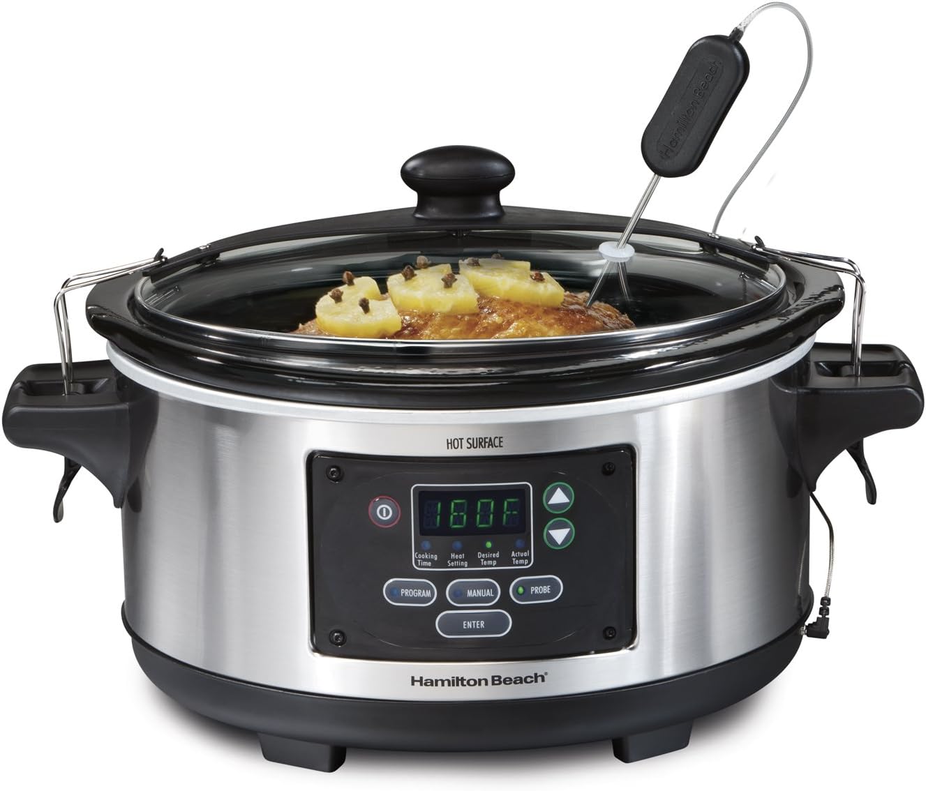 Hamilton Beach Slow Cooker, Extra Large 10 Quart, Stay or Go Portable With Lid Lock, Dishwasher Safe Crock, Black (33195)  Portable 6 Quart Set  Forget Digital Programmable Slow Cooker Lock