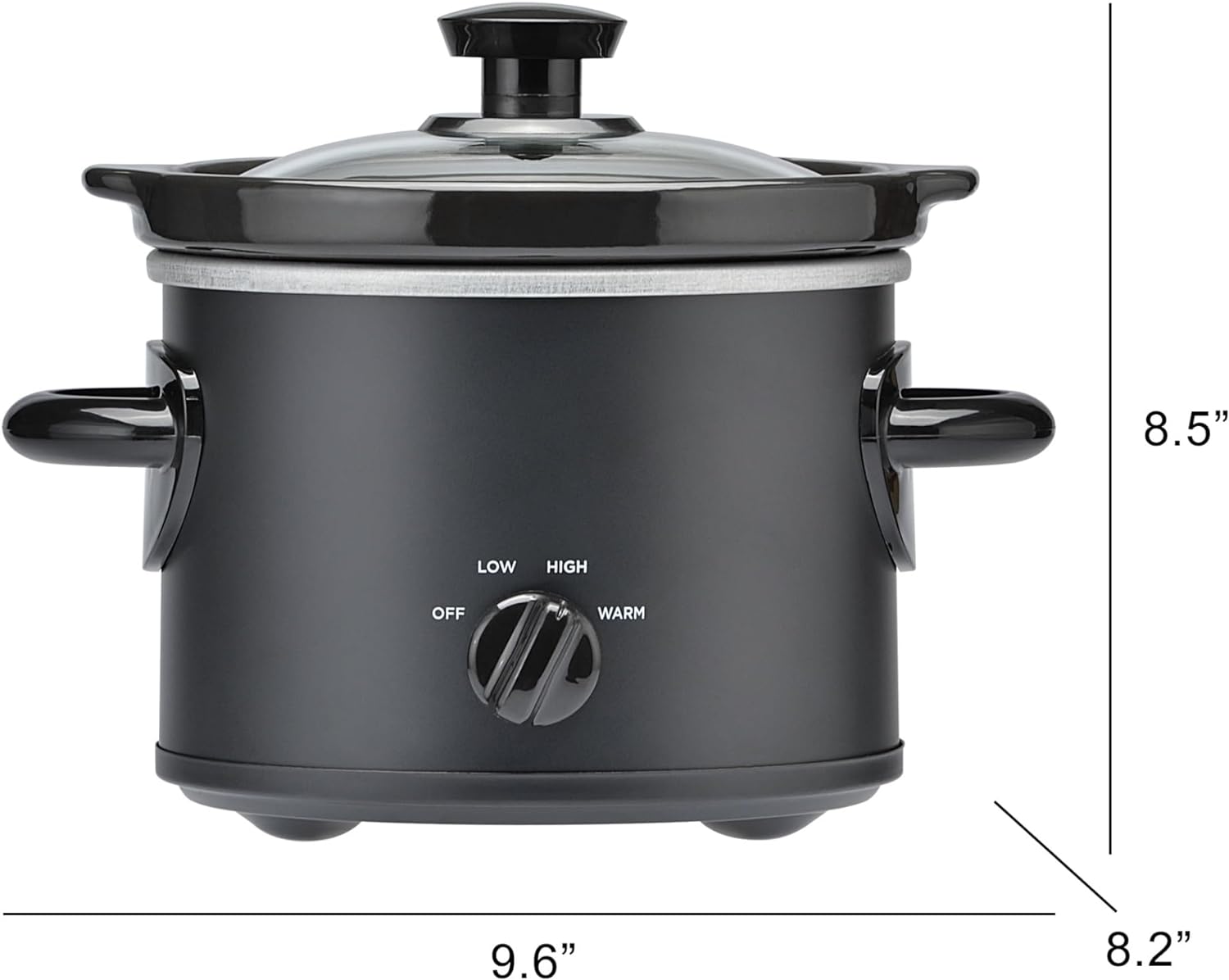 2 QT Slow Cooker in Matte Black - Effortlessly Cook Delicious Meals for Small Families