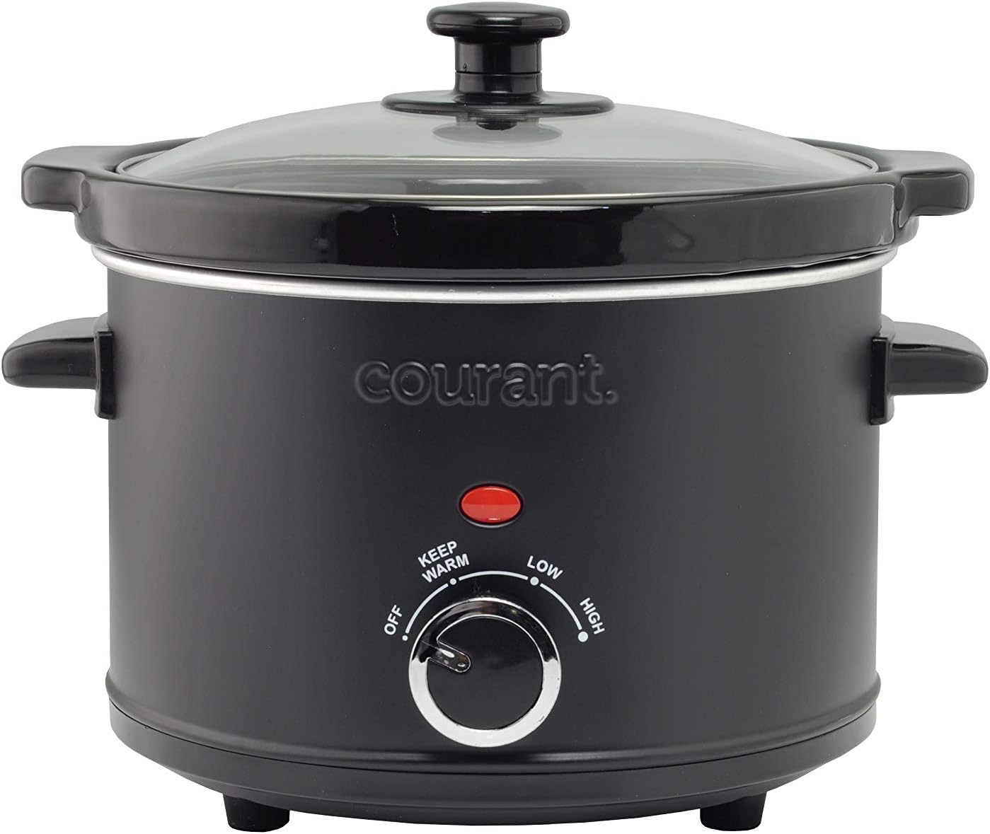 Courant Slow Cooker 2.5 Quart Crock, with Easy Cooking Options, Dishwasher Safe Pot and Glass Lid, Matte Black