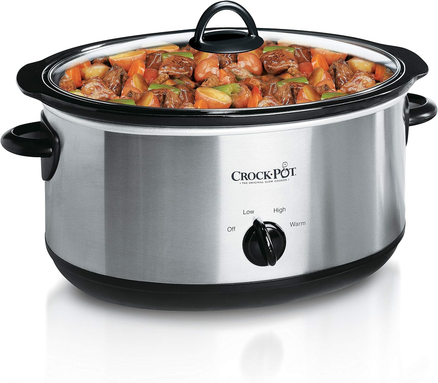 Crock-Pot Small 3.5 Quart Casserole Manual Slow Cooker and Food Warmer, Charcoal