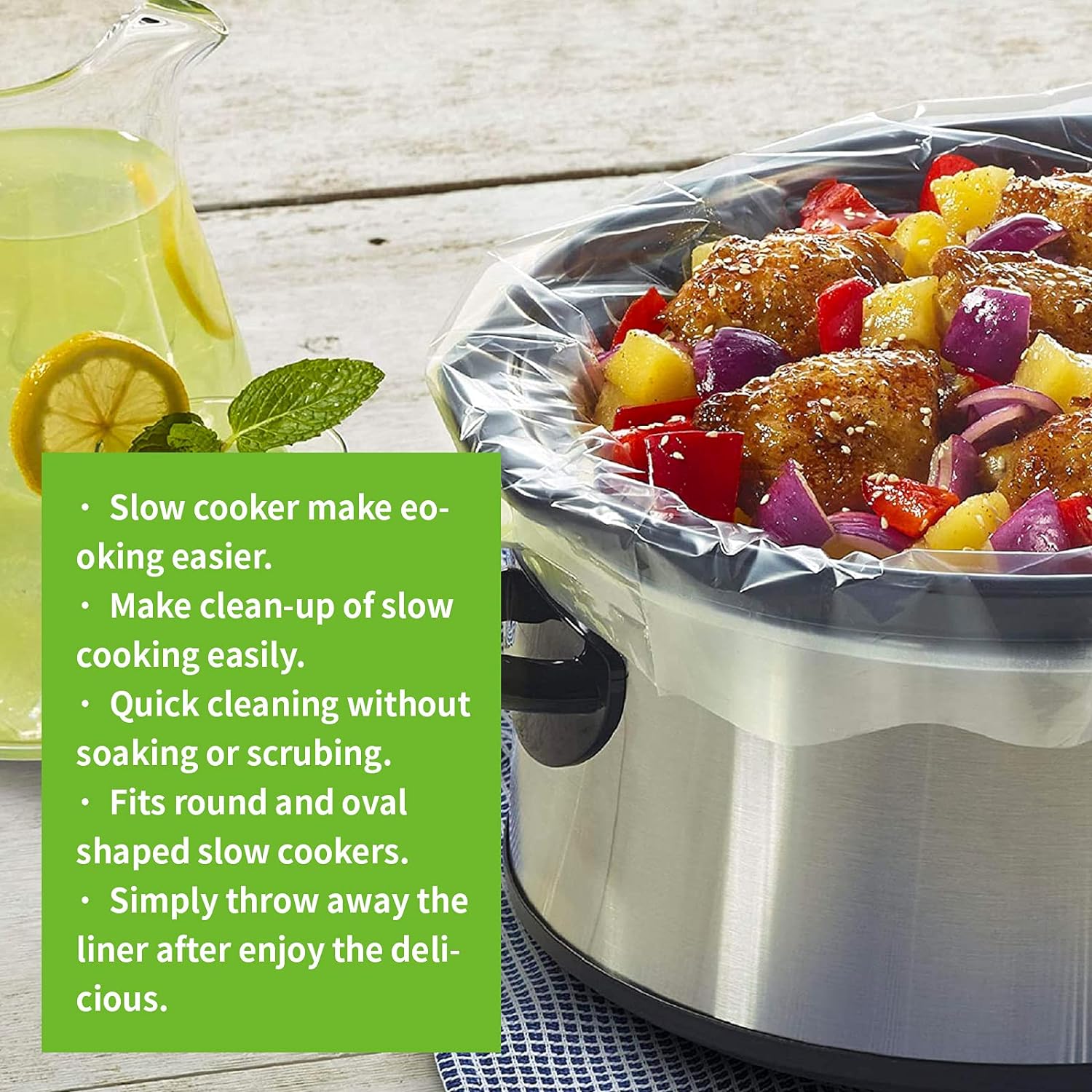 Slow Cooker Liners (40 Liners), 13 × 21 Pot Liners Fit 3-8 Quarts, Disposable Cooking Bags Suitable for Oval  Round Pot, BPA Free (13 × 21)