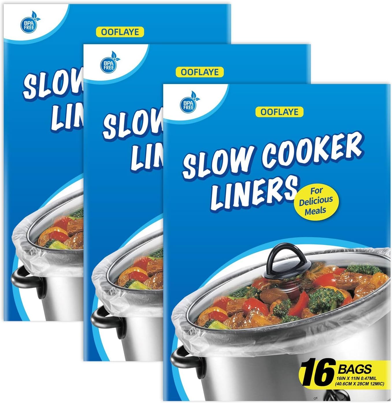 Slow Cooker Liners Small Size Pot Liners Disposable Cooking Bags Fit 1QT to 3QT Suitable for Slow Cooker and Oval  Round Pot (48)