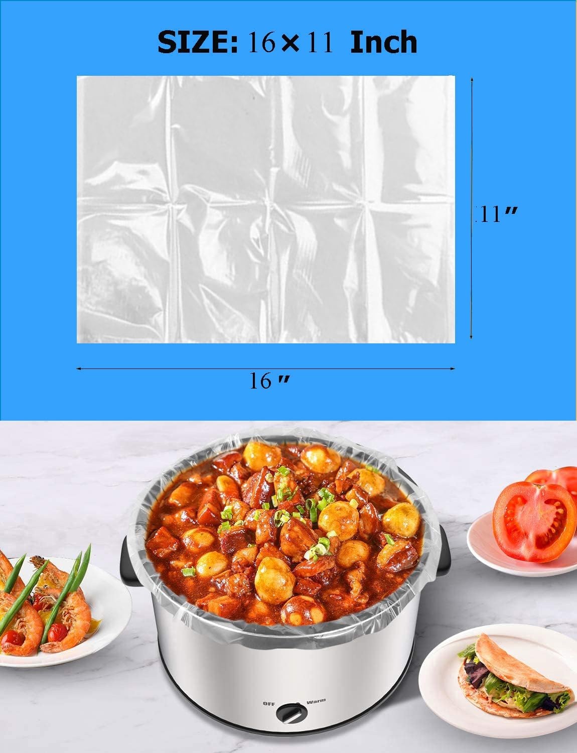 Slow Cooker Liners Small Size Pot Liners Disposable Cooking Bags Fit 1QT to 3QT Suitable for Slow Cooker and Oval  Round Pot (48)