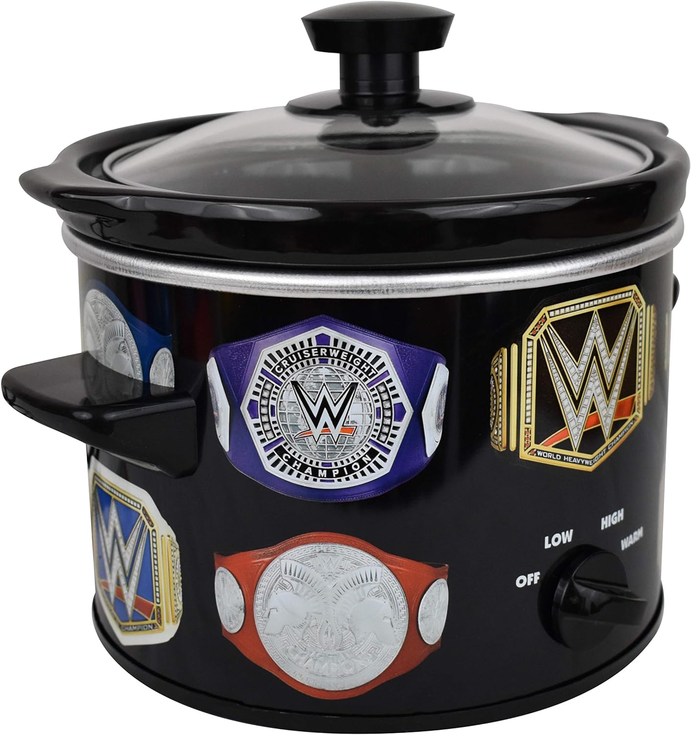 Uncanny Brands WWE Championship Belt 2 QT Slow Cooker- Removable Ceramic Insert Bowl