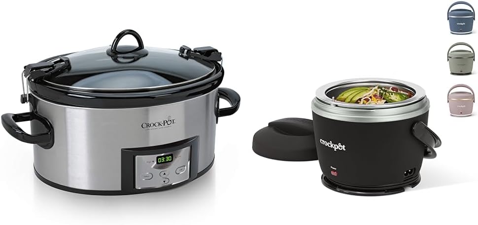 Crock-Pot 6 Quart Cook  Carry Programmable Slow Cooker with Digital Timer  Electric Lunch Box
