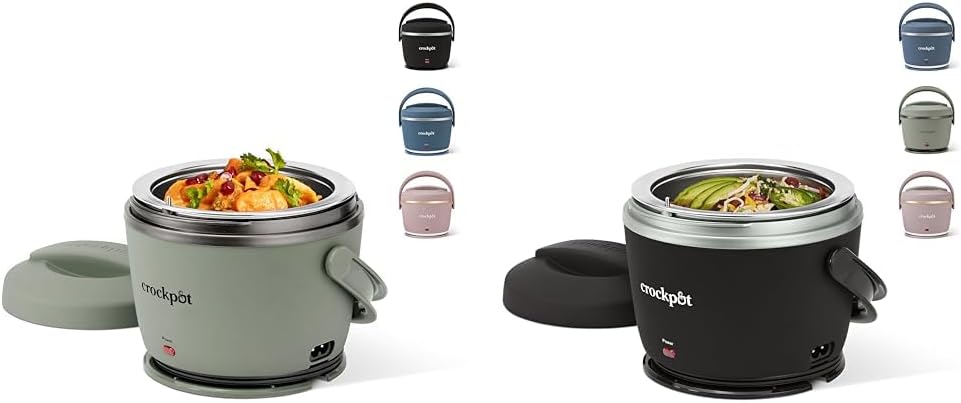 Crock-Pot Electric Lunch Box  Electric Lunch Box, Portable Food Warmer for Travel, Car, On-the-Go, 20-Ounce, Black Licorice | Keeps Food Warm  Spill-Free | Dishwasher-Safe | Gifts for Women, Men