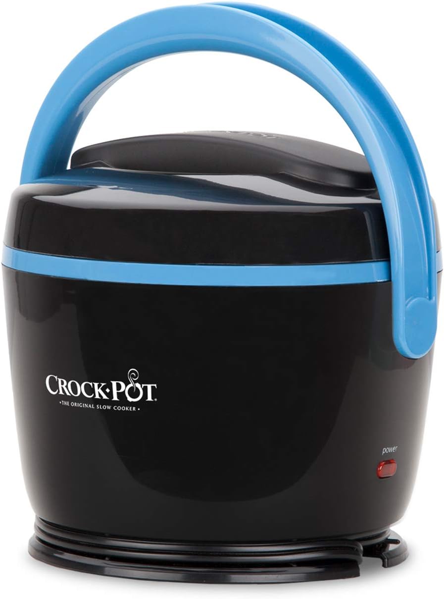 Crock-Pot Electric Lunch Box, Portable Food Warmer for On-the-Go, 20-Ounce, Black/Blue