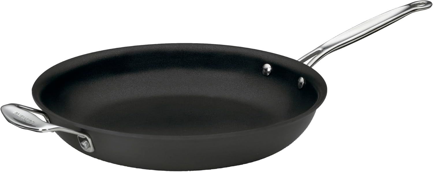 Cuisinart Chefs Classic Nonstick Hard-Anodized 12-Inch Open Skillet with Helper Handle, Black