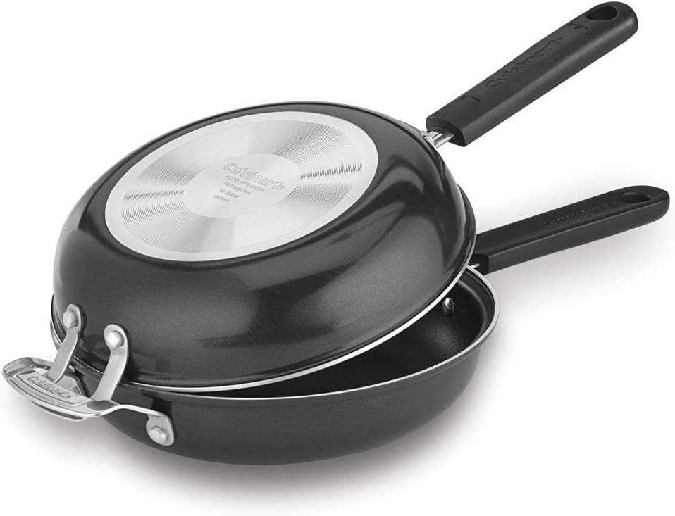 Cuisinart FP2-24BK 10-inch Nonstick Set Frittata Non-Stick Sauce Pan, Black/Stainless Steel