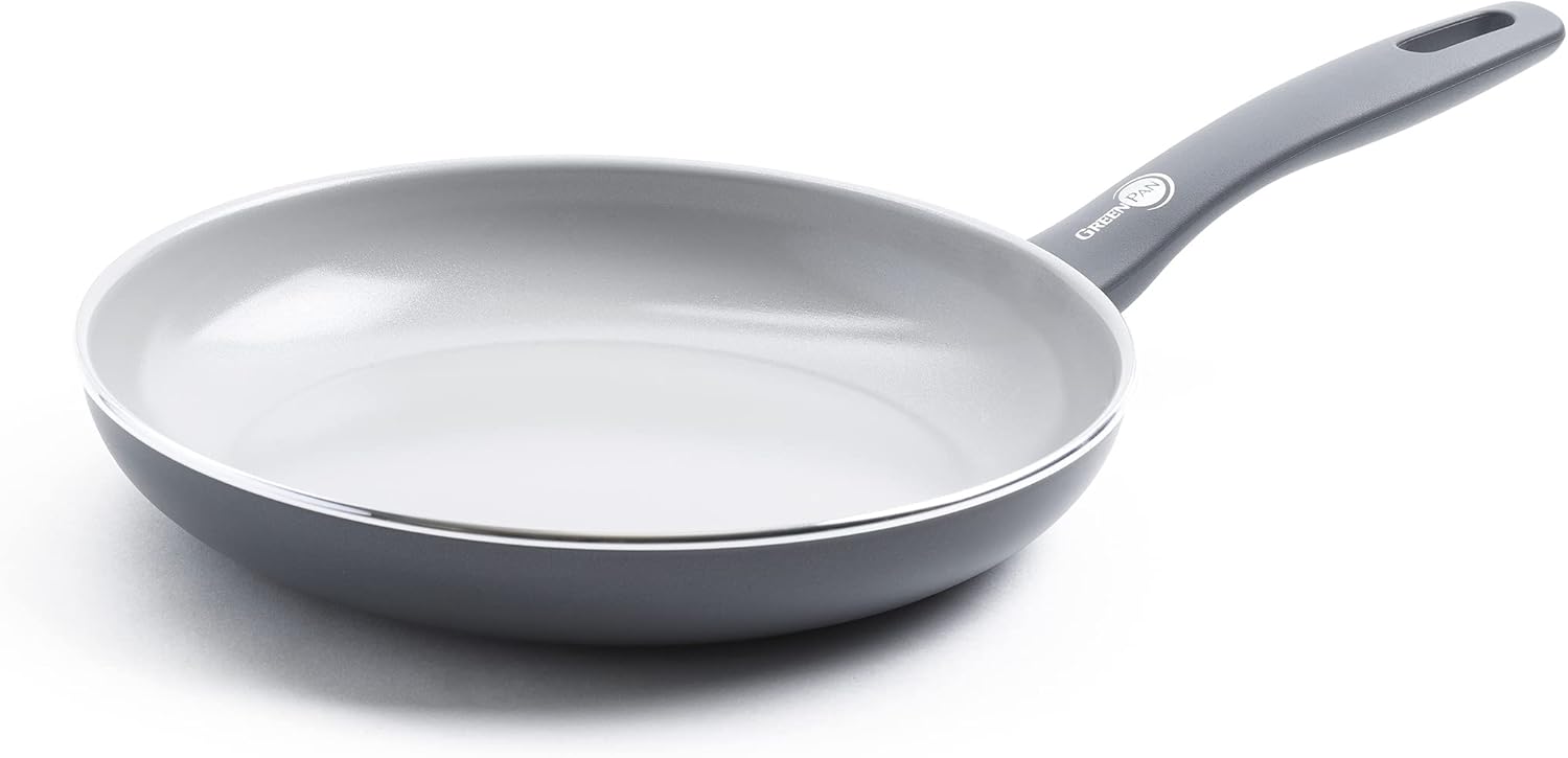 GreenPan Dover Healthy Ceramic Nonstick, 10 Frying Pan Skillet, PFAS-Free, Dishwasher Safe, Comfort Grip Handle, Grey