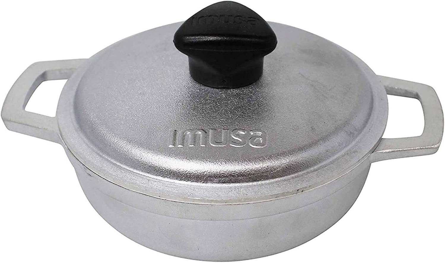 IMUSA 6 pack 0.5Qt Mini Cast Aluminum Traditional Caldero Set with Lid,Silver