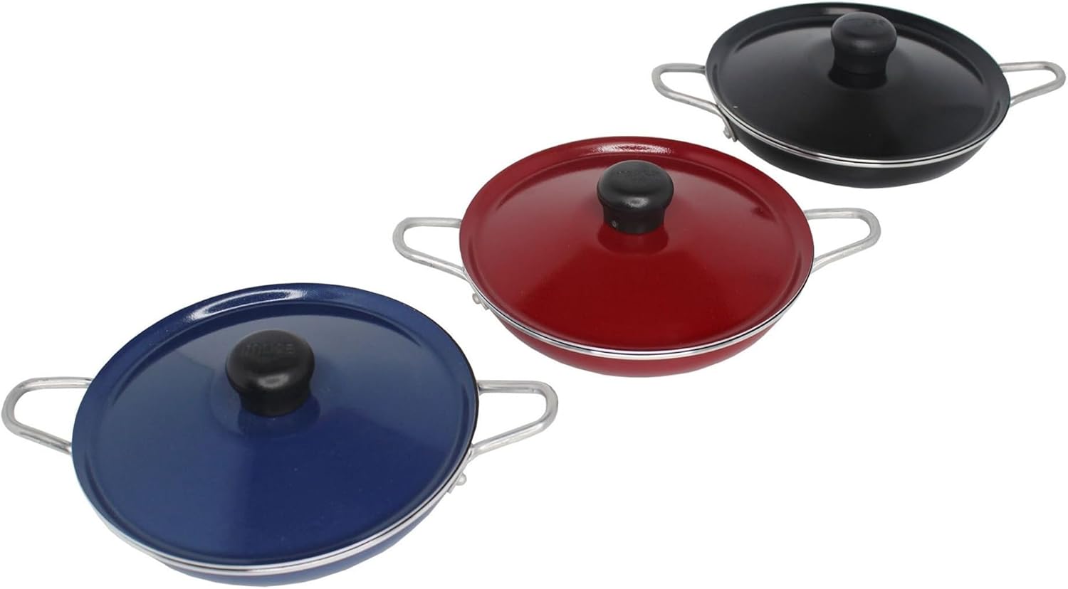 Imusa Casserole with Lid and Handle, STD, Black, Red or Blue (pack of 1)