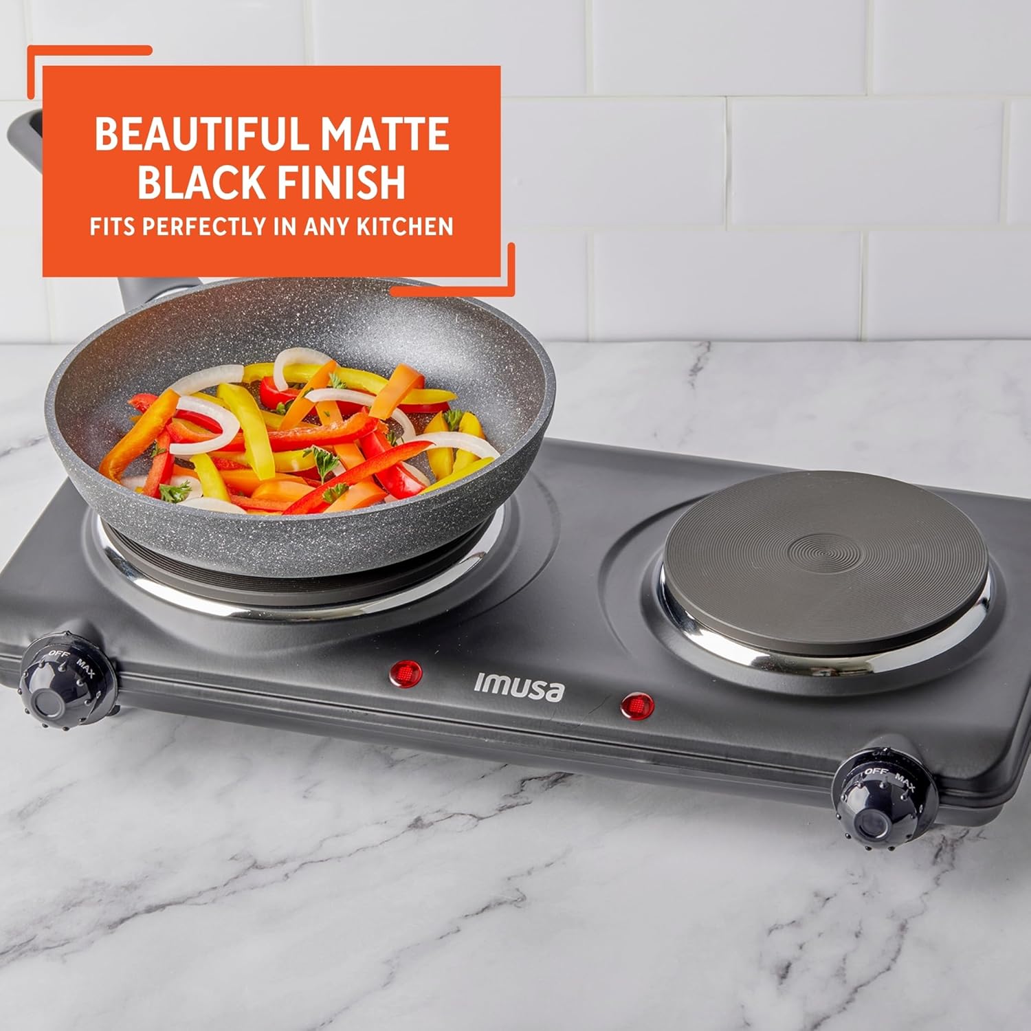 IMUSA Single Electric Hot Plate, Black