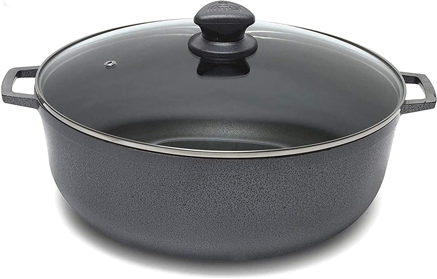 IMUSA USA 6.9Qt Hammered Basic Caldero (Dutch Oven), 30cm, Black