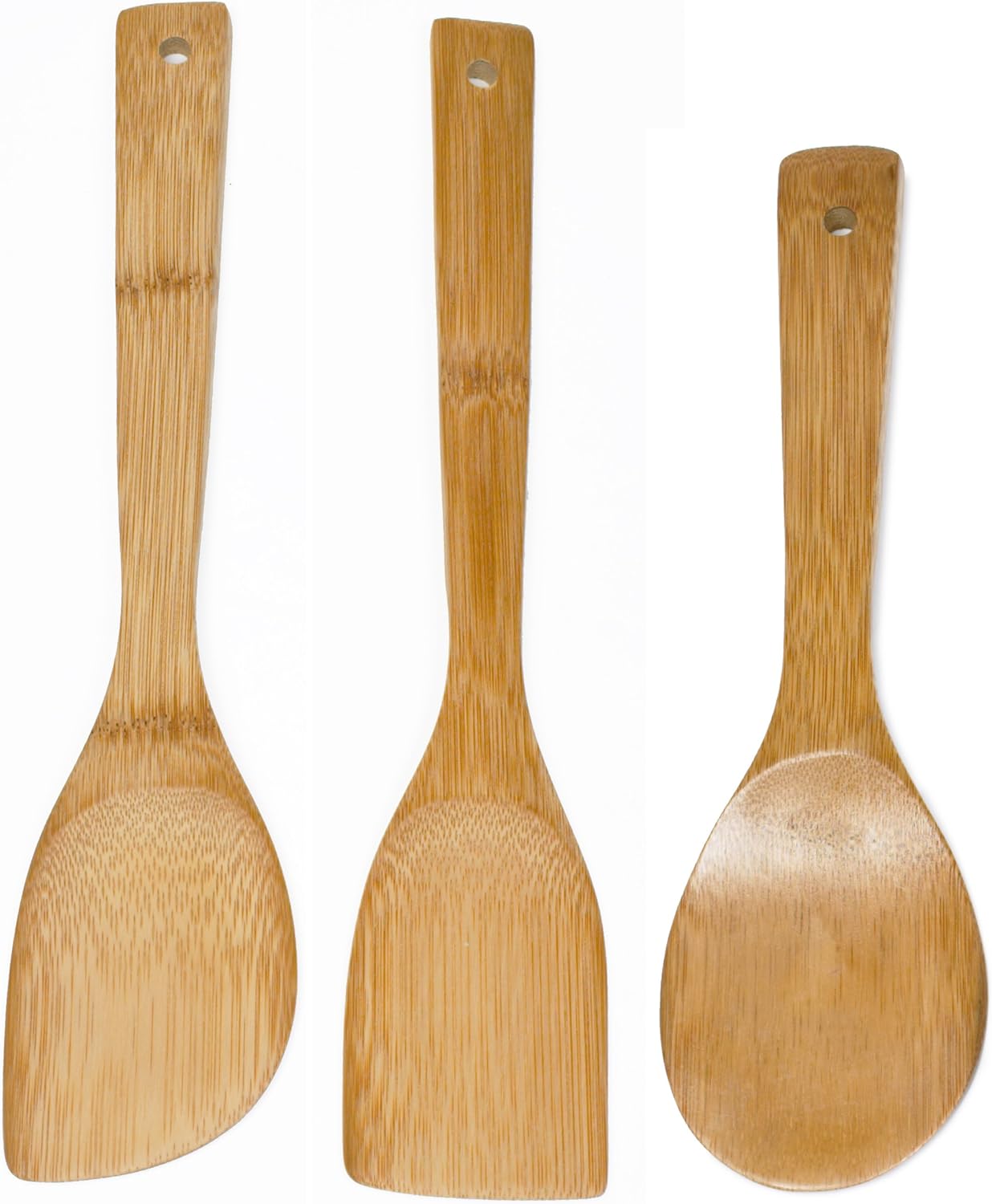 IMUSA USA Cookware Spoon Set 3-Piece, Bamboo