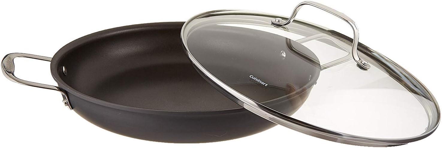 Cuisinart 12-Inch Deep Fry Pan w/Cover, Chefs Classic Nonstick Hard Anodized Collection, 622-30DFP1  625-30D Chefs Classic Nonstick Hard-Anodized 12-Inch Everyday Pan with Medium Dome Cover