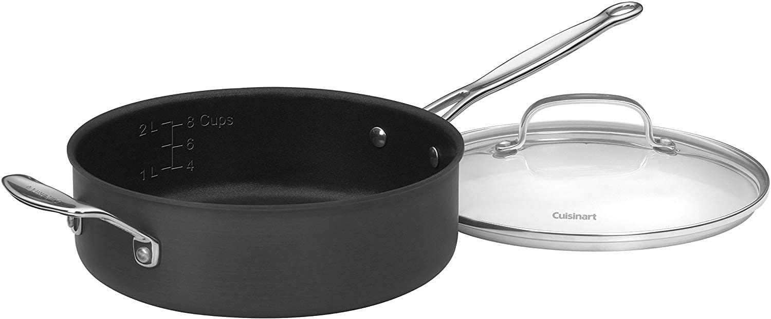 Cuisinart 14-Piece Cookware Set, Chefs Classic NonStick Hard Anodized, Gray, 66-14N