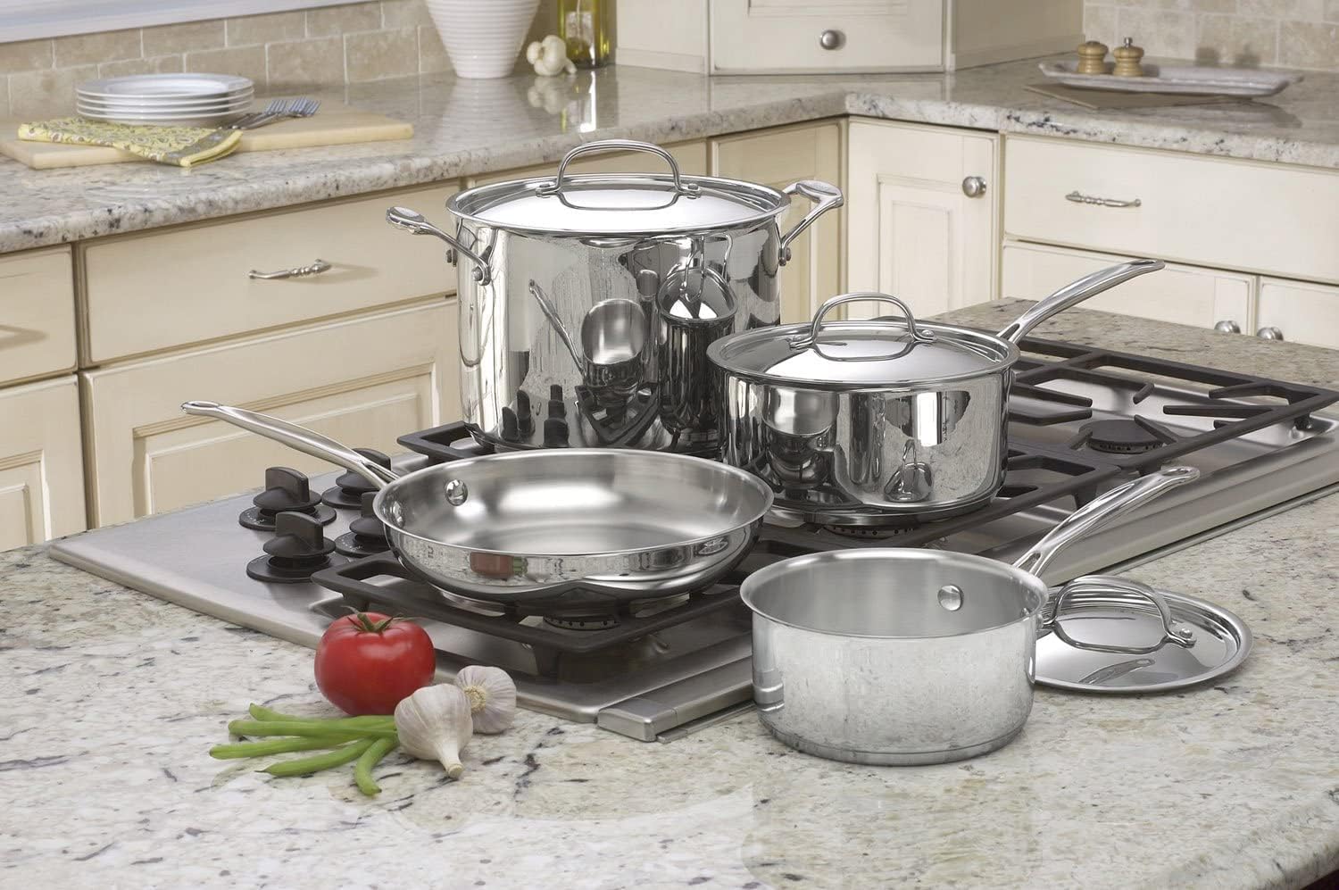 Cuisinart 7-Piece Cookware Set, Chefs Classic Stainless Steel Collection, 77-7P1