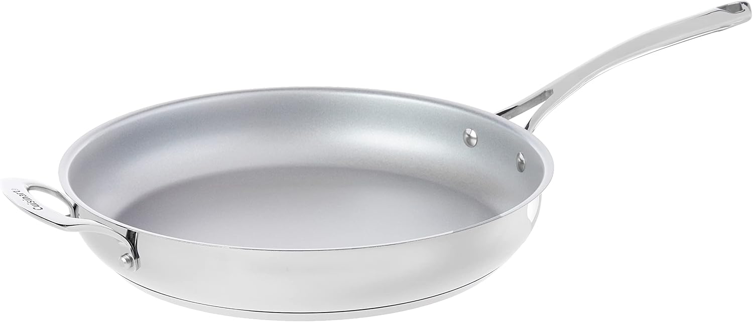 Cuisinart 9522-20NS Forever Stainless Collection Nonstick Skillet, 8 Inch, Stainless Steel