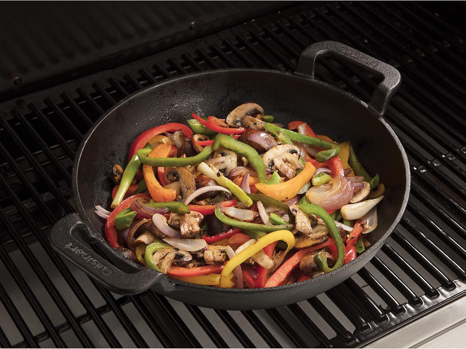 Cuisinart CCW-800, Pre-seasoned Cast Iron Grilling Wok, 10