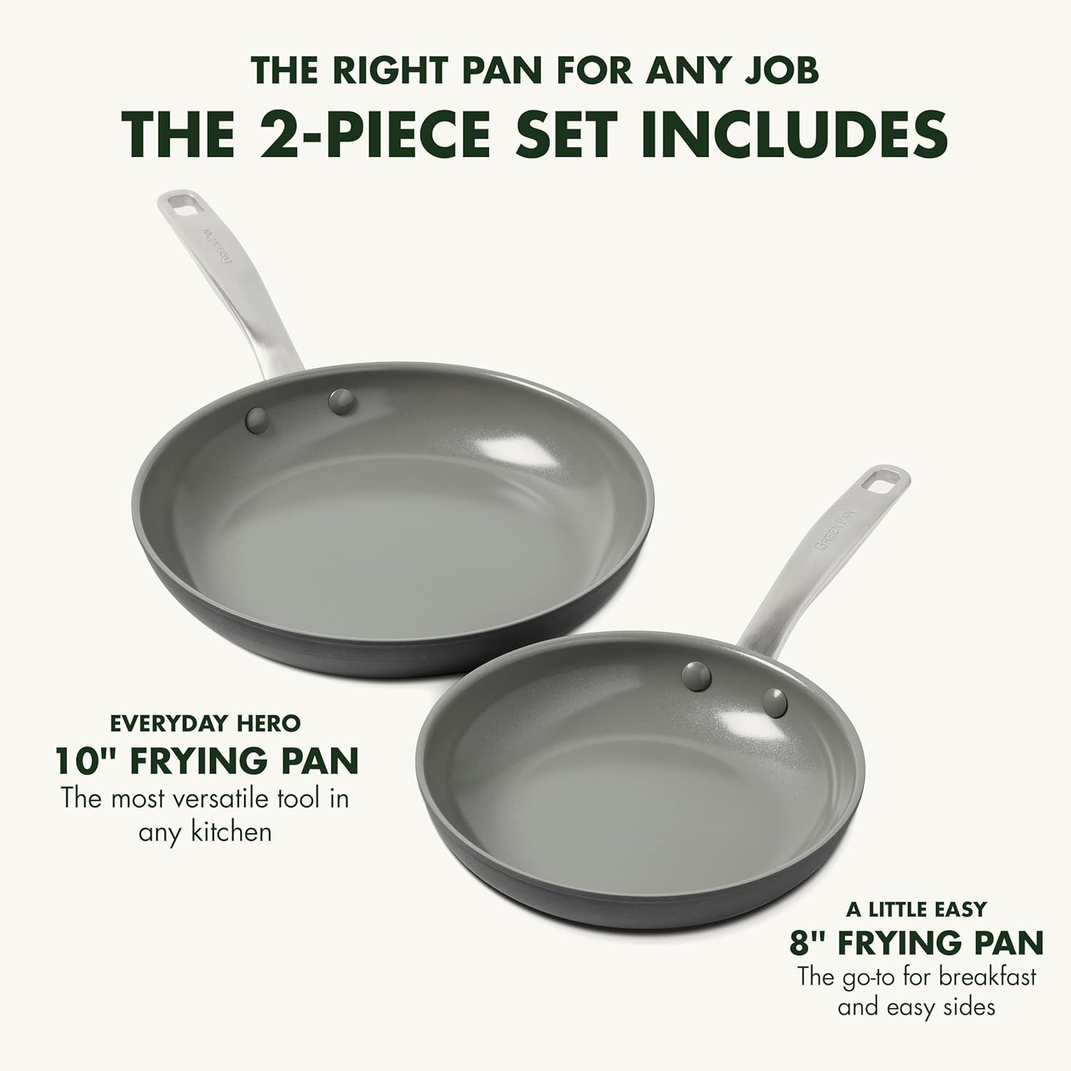 GreenPan Chatham Hard Anodized Healthy Ceramic 8%22 and 10%22 Frying Pan Skillet Set, Oven Safe, Gray  Chatham Hard Anodized Healthy Ceramic, 12%22 Frying Pan Skillet, Oven Safe, Gray